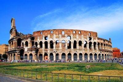 View of historical building against blue sky