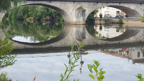 Reflection of built structure in water