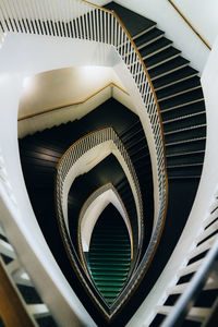 High angle view of spiral staircase