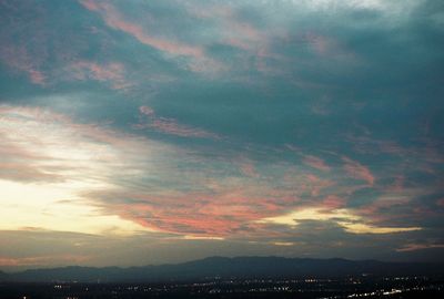 Silhouette of cloudy sky at sunset