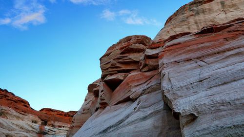 Low angle view of rock formation