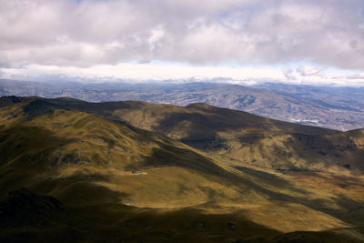 Scenic view of dramatic landscape against sky