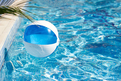 High angle view of ball in swimming pool