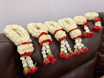 High angle view of flowering plants