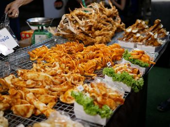 Food for sale at market stall