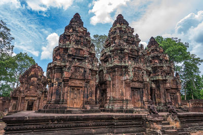 Low angle view of old temple