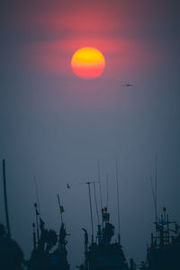 Low angle view of sky at sunset