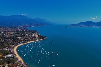 High angle view of sea against sky