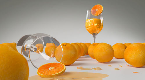 Close-up of orange fruits on table