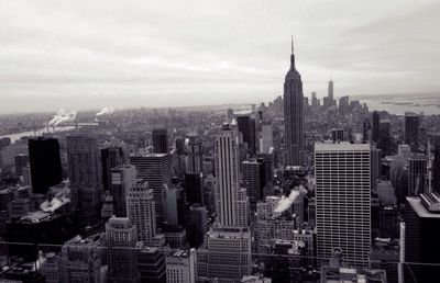 City skyline at dusk