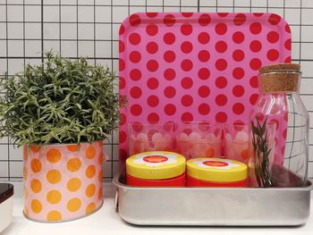 Close-up of potted plants on table