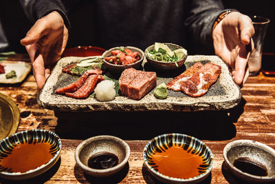 View of food on table