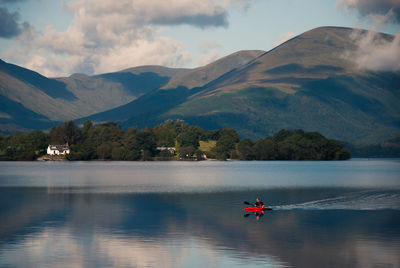 Scenic view of lake against mountains