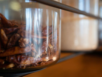 Close-up of glass on table