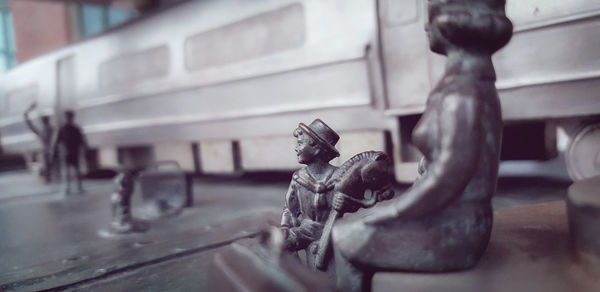 Close-up of statue against temple