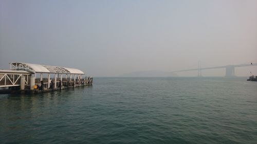 View of pier against clear sky