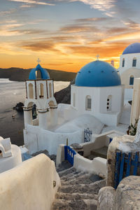 View of church at sunset