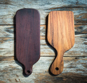 Directly above shot of cutting boards on table