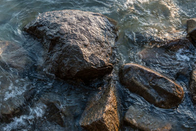 Full frame shot of rock in sea