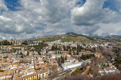 View of granada from alcazaba fortress, spain