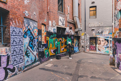 Graffiti on wall in city