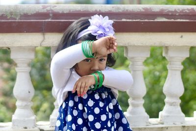 Portrait of a girl looking at camera