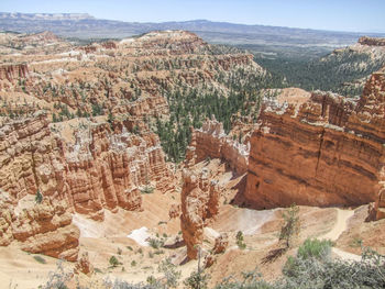 Aerial view of rock formations