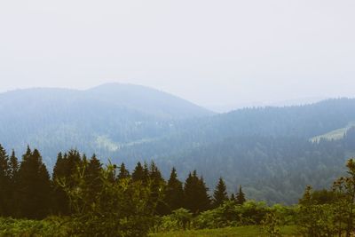 Scenic view of mountains against clear sky