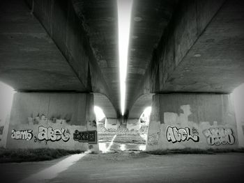 Empty illuminated tunnel