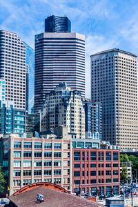 Seattle skyscrapers from the waterfront.