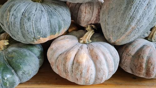 Close-up of pumpkins for sale at market