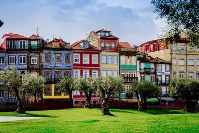 View of residential buildings against sky