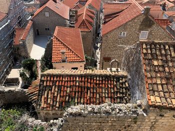 High angle view of roof of building