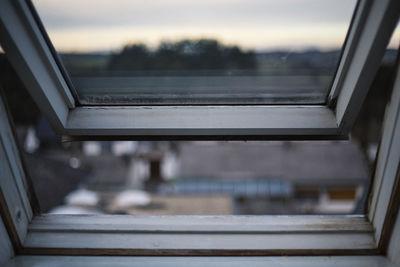 View of building through window