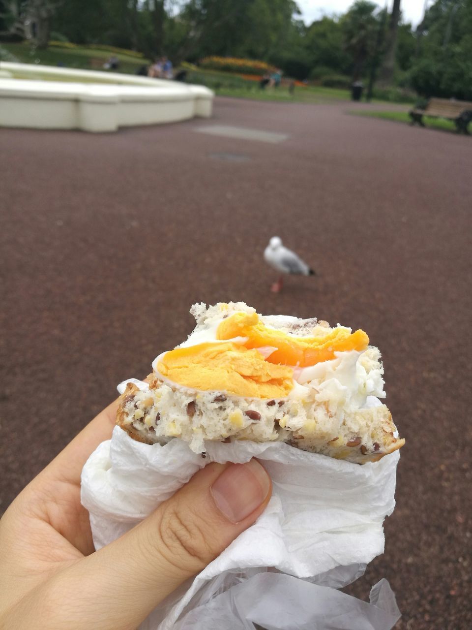 CLOSE-UP OF HAND HOLDING FOOD