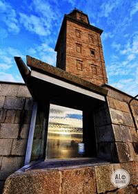 Low angle view of building against sky