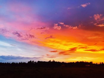 Scenic view of silhouette landscape against sky during sunset