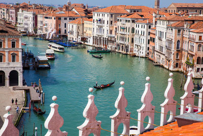 View of the beautiful venice city and the grand canal in a sunny early spring day