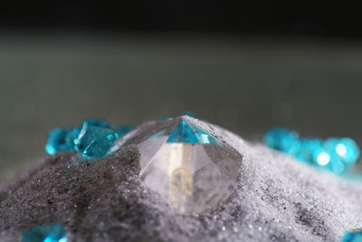 Close-up of blue glass