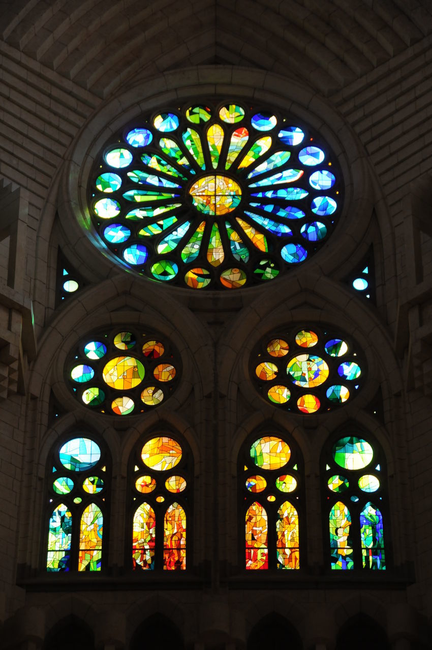 LOW ANGLE VIEW OF MULTI COLORED CATHEDRAL IN TEMPLE