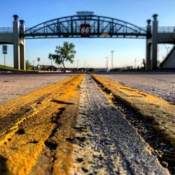 Surface level of road against bridge