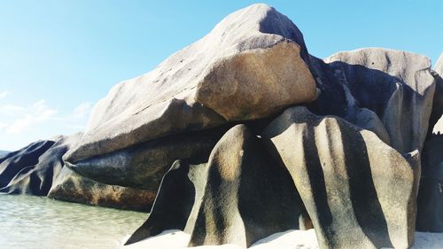 Close-up of rock on beach
