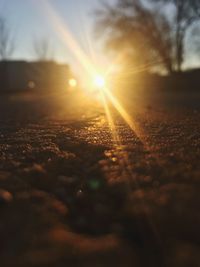 Scenic view of field against sky during sunset