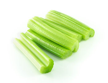 Close-up of green pepper against white background