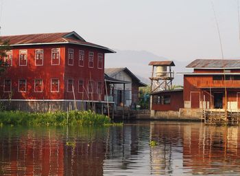 Houses in a lake