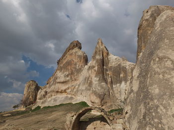 Panoramic view of mountain against cloudy sky