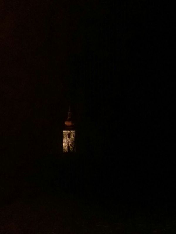 The Church tower. · Graz Austria churchtower Church churches Architecture night Night Lights Night Photography mystery distance minimalism