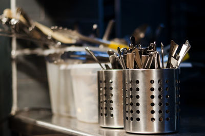 Close-up of paintbrushes