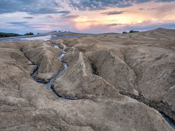 Scenic view of landscape against sky during sunset