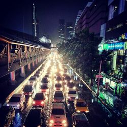 Illuminated city at night